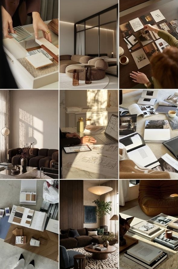 Curated feed for an interior studio