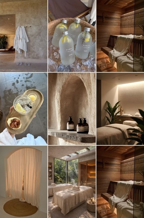 Curated feed for a spa and wellness brand
